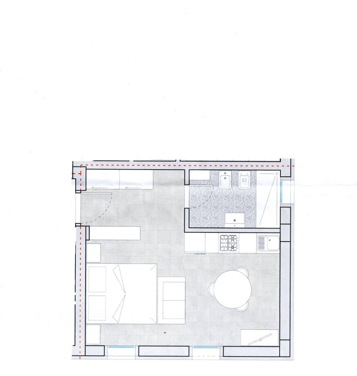 Planimetria monolocale.jpg - One-room apartment San Benedetto del Tronto - floor plans 1