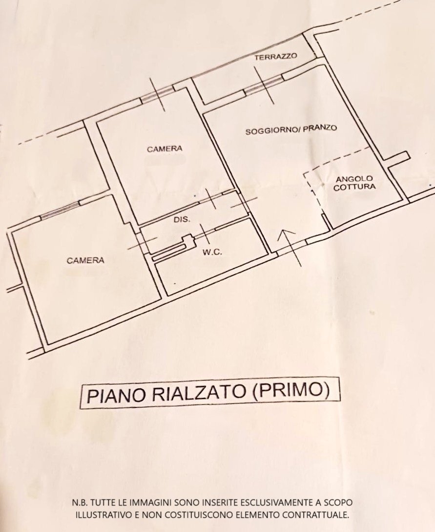 Planimetria PORTALI.jpeg - Trilocale Via Filippo Guerrieri 1, Licciana Nardi - planimetria 1