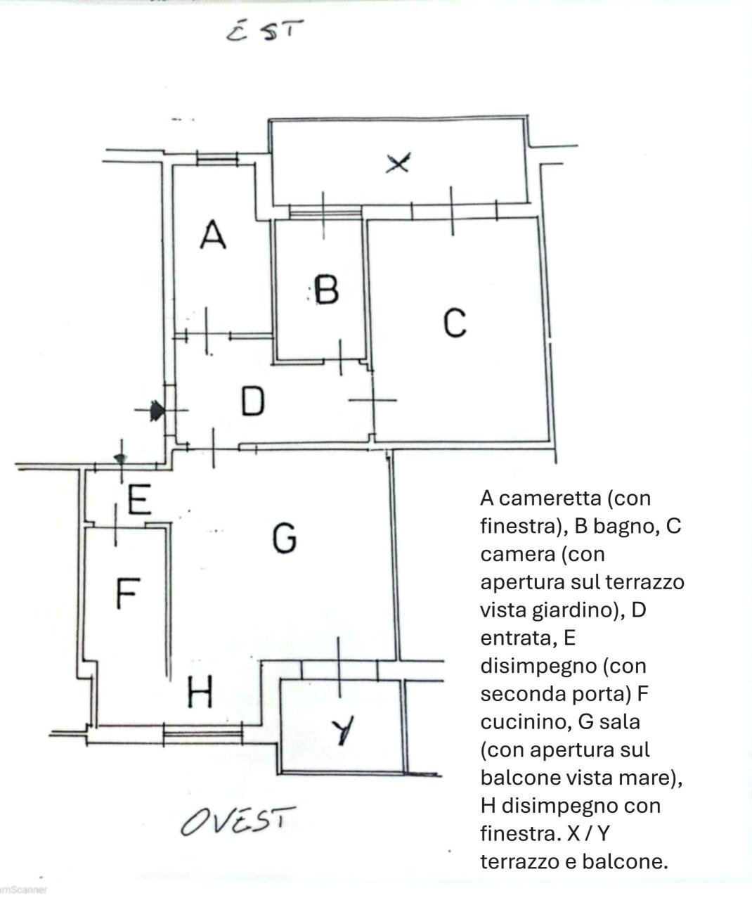planimetria - Three-room apartment Strada Privata Vallarino 6, Sanremo - floor plans 1