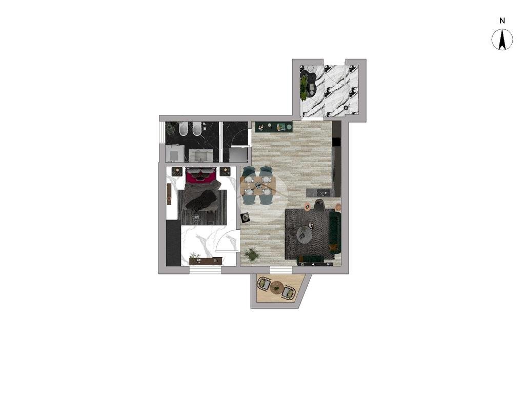 Bilocale Via Carlo Marochetti, Milano (zona Corvetto) - planimetria 1