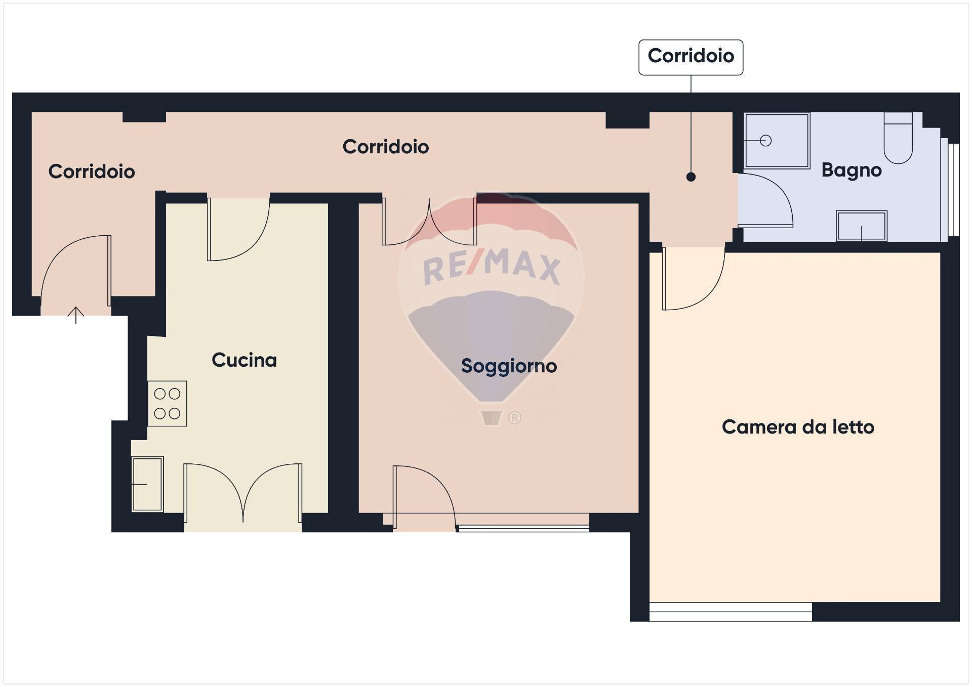 Pianta 2D - Bilocale Via Mameli
 
198, Rapallo - planimetria 1