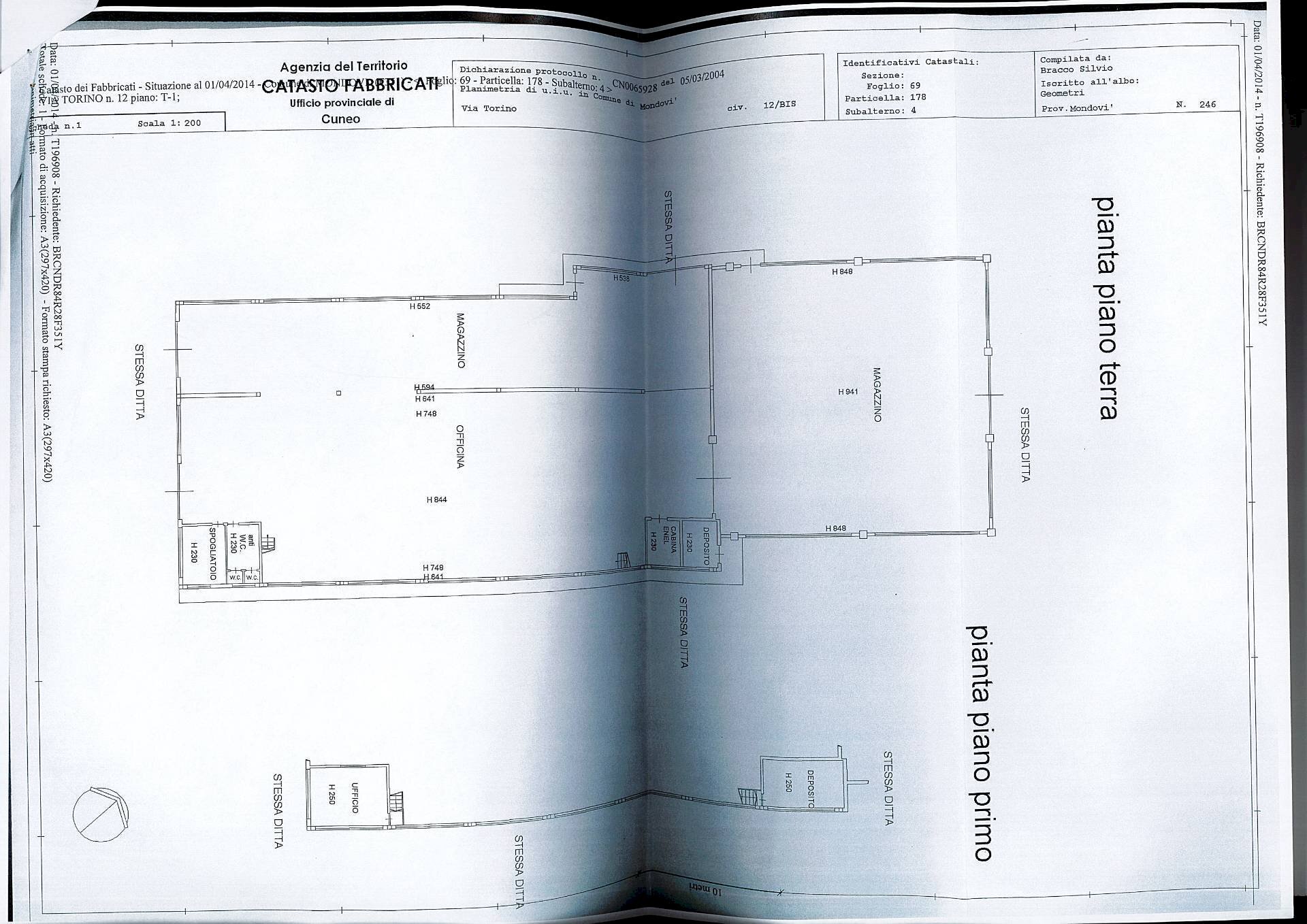 piantina - Capannone Via Torino
 
12, Mondovì - planimetria 1