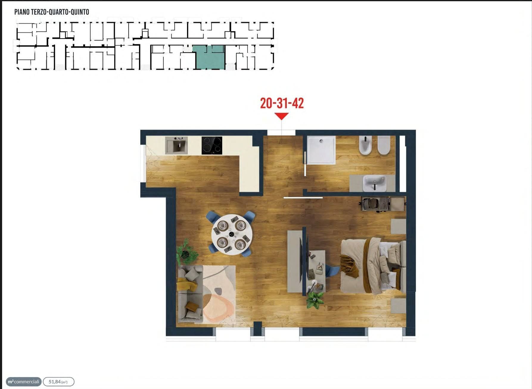 Foto 15 - Two-room apartment Piazza Brescia
 
17, Jesolo - floor plans 1
