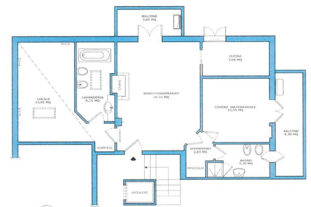 Four-room apartment Via Della Resistenza, Rubiera - floor plans 1