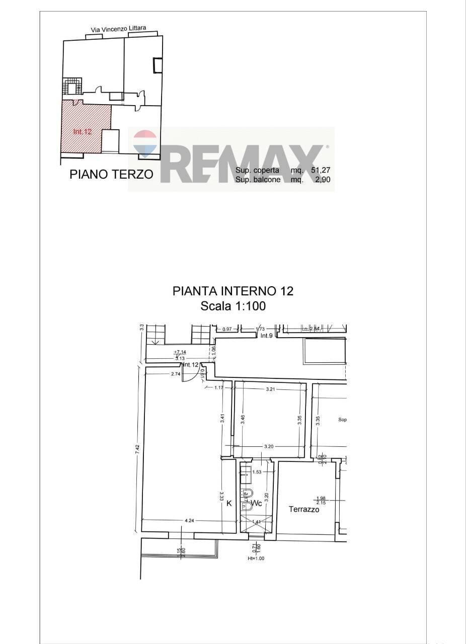 Pianta 2D - Two-room apartment Via Vincenzo Littara, Palermo - floor plans 1