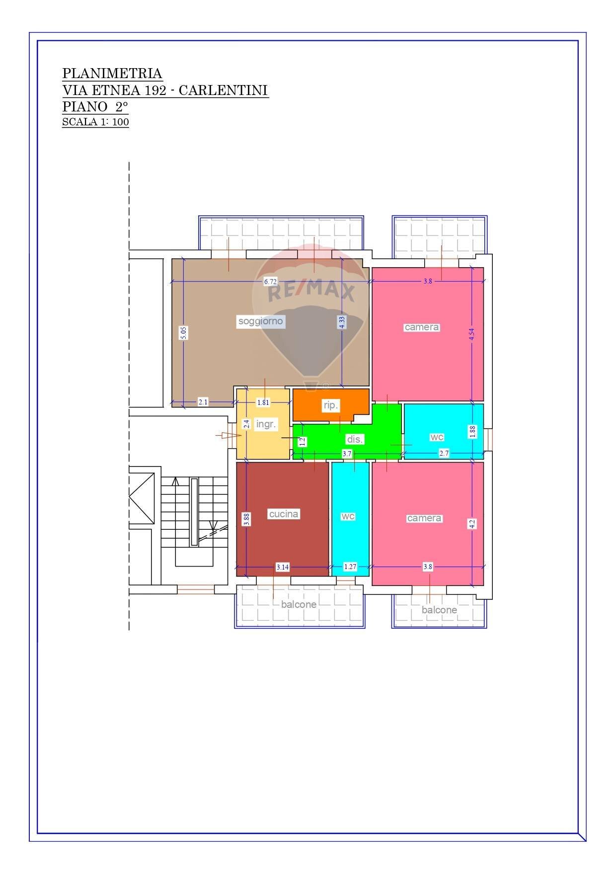 Pianta 2D - Appartamento Via Etnea
 
192, Carlentini - planimetria 1