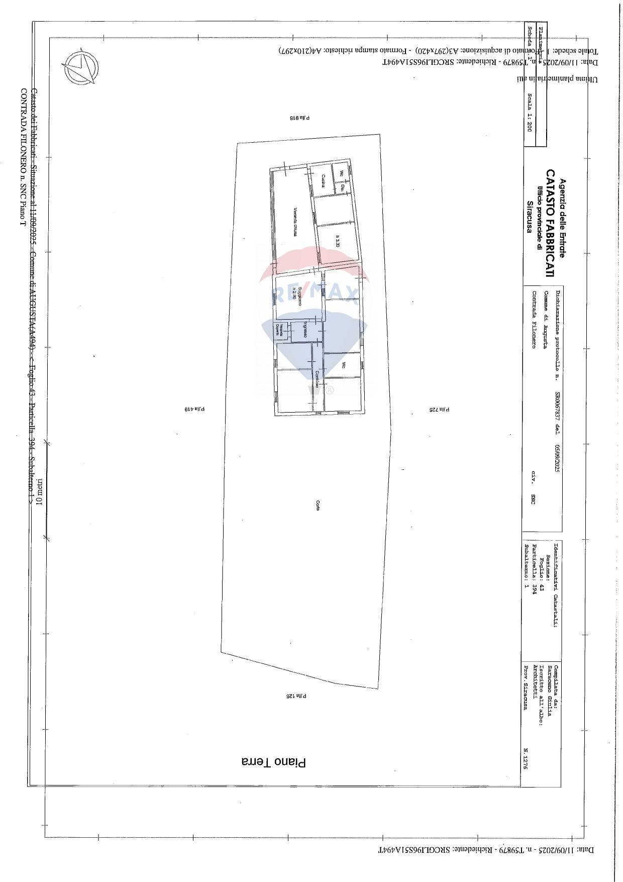 Pianta 2D - Villa c.da cozzo filonero
 
4, Augusta - planimetria 1