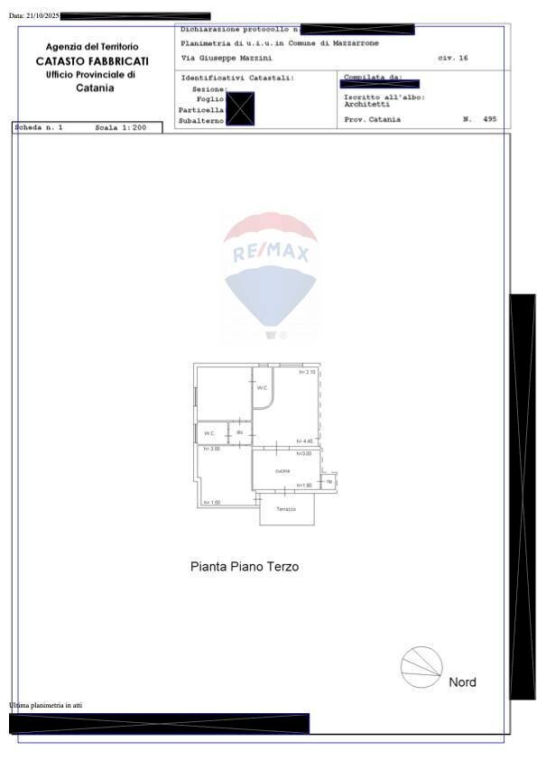 Pianta 2D - Attico Via Mazzini
 
16, Mazzarrone - planimetria 1