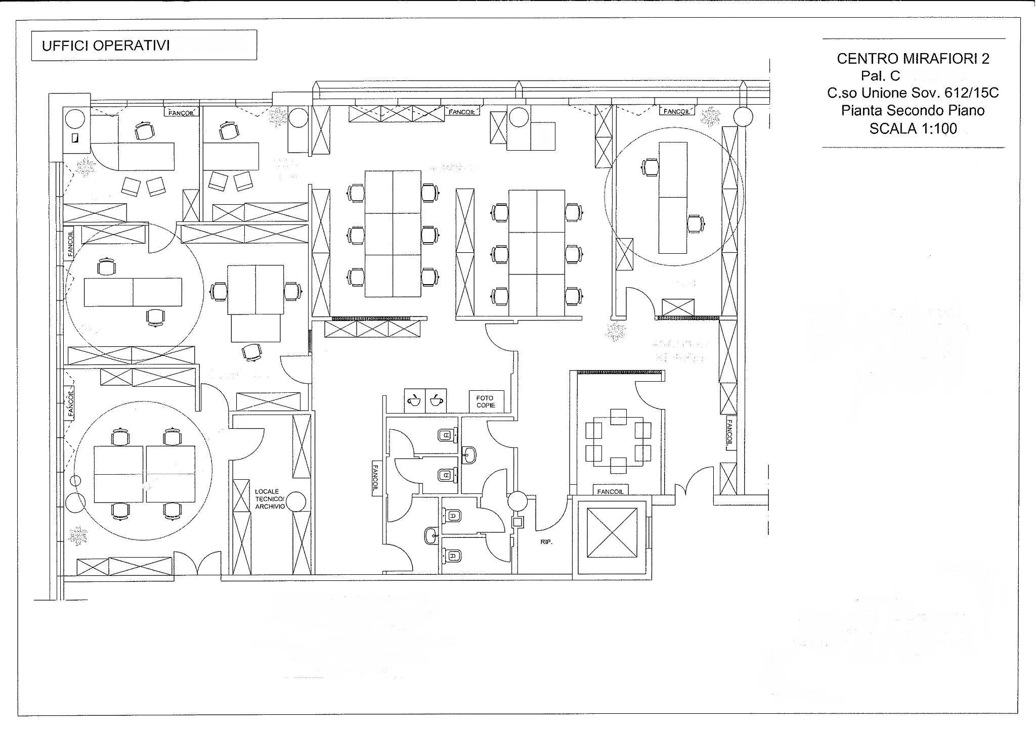Ufficio corso Unione Sovietica, 612/15, Torino (zona Mirafiori Sud) - planimetria 1