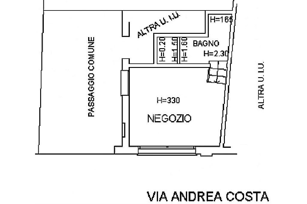 Shop via Andrea Costa, Bologna (neighborhood Costa Saragozza) - floor plans 1
