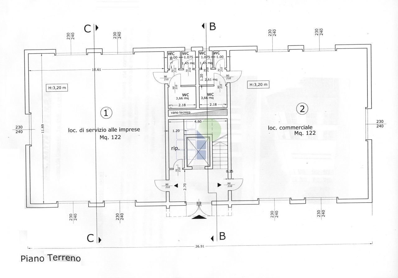 planimetria - Office Via delle Cateratte 105, Livorno - floor plans 1
