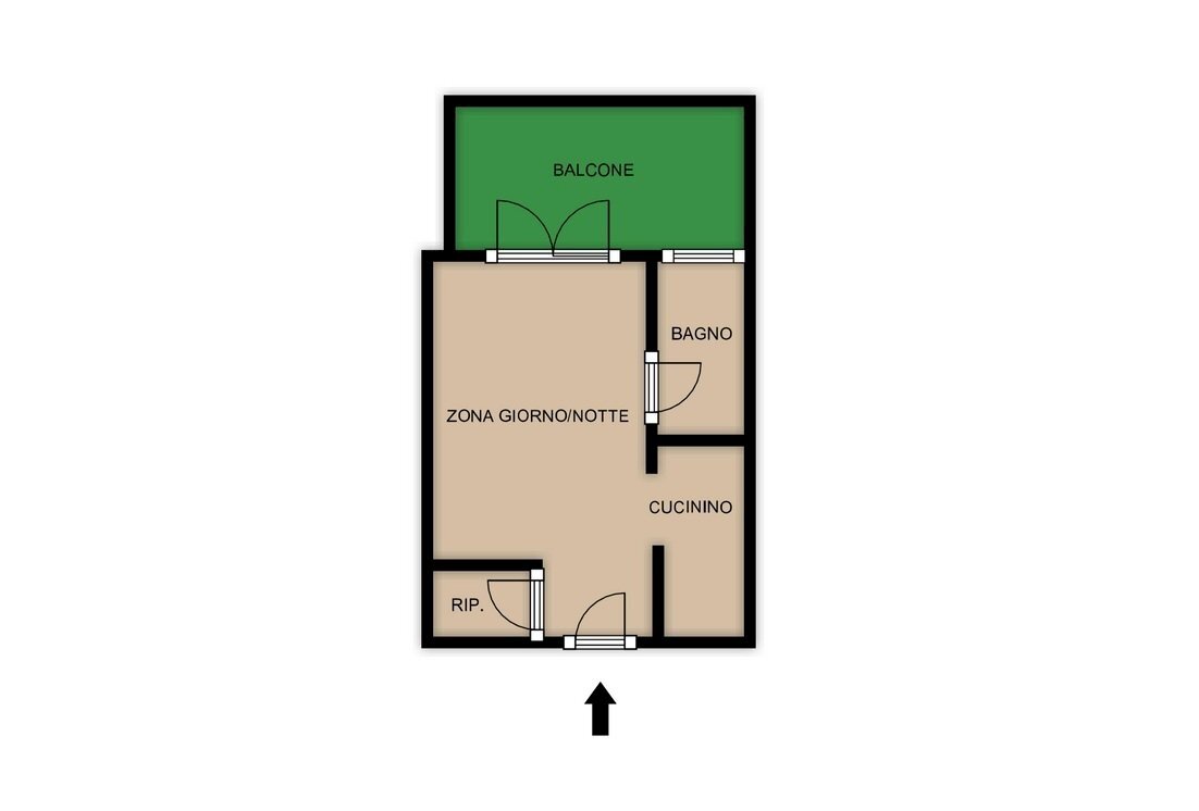 Piantina - One-room apartment Borghetto Santo Spirito - floor plans 1