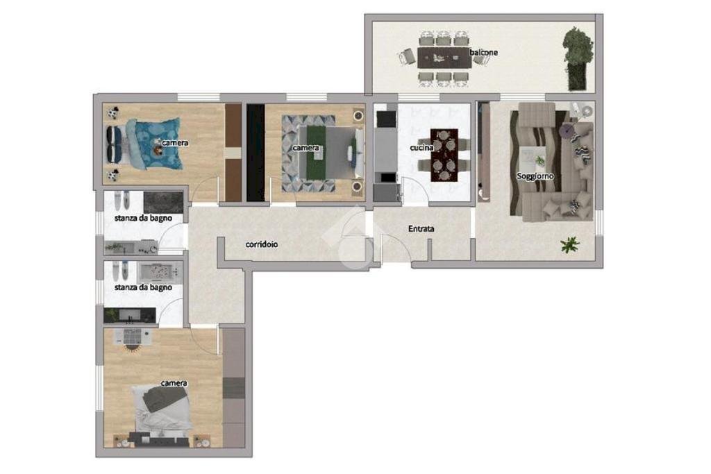 Four-room apartment Via M. Buonarroti, Binasco - floor plans 1