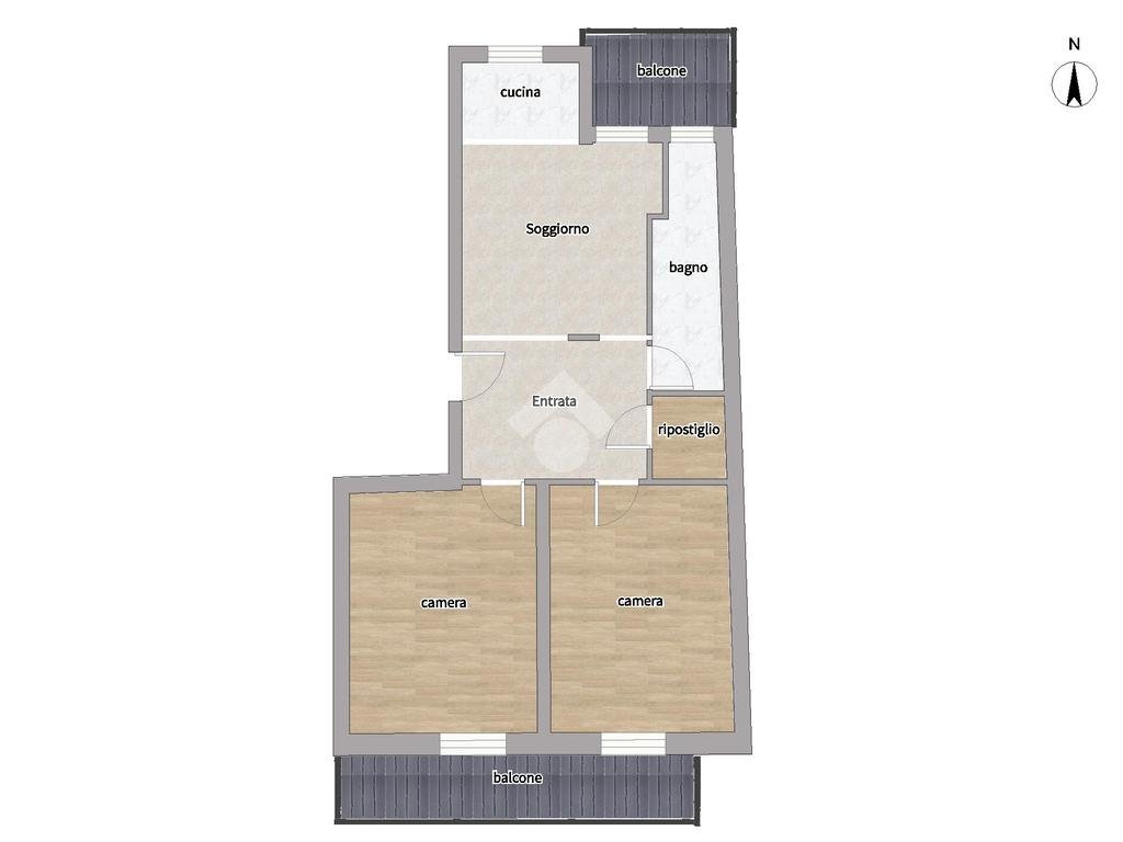 Three-room apartment Vicolo Verde, La Loggia - floor plans 1