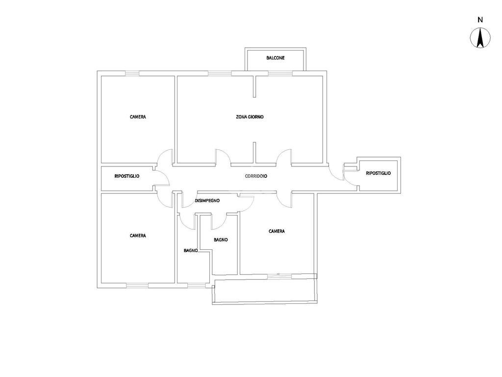 Quadrilocale Via Giovanni Boccaccio, Galliera - planimetria 1