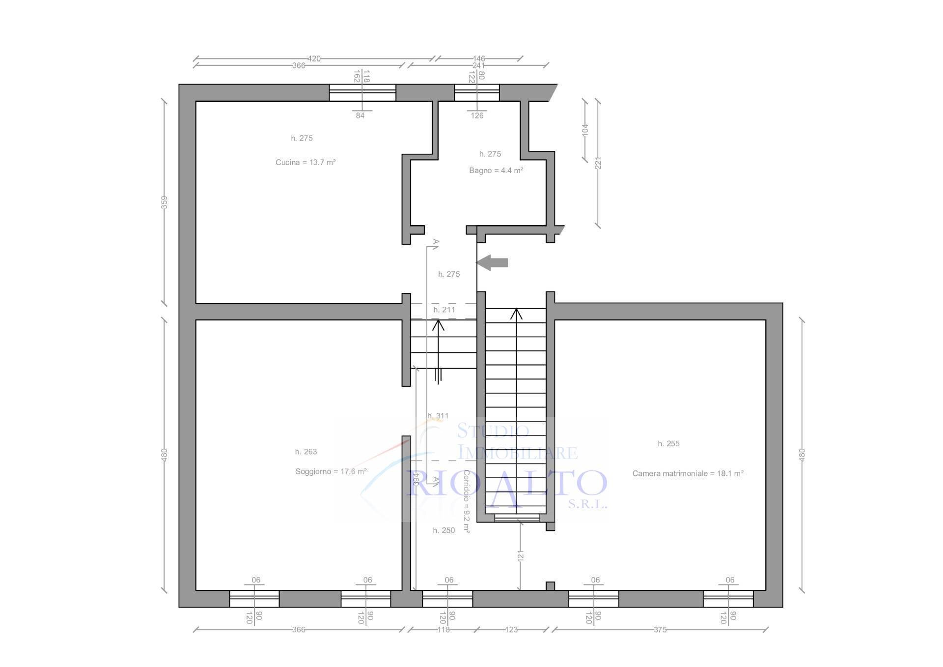 Foto 2 - Trilocale Venezia - planimetria 1