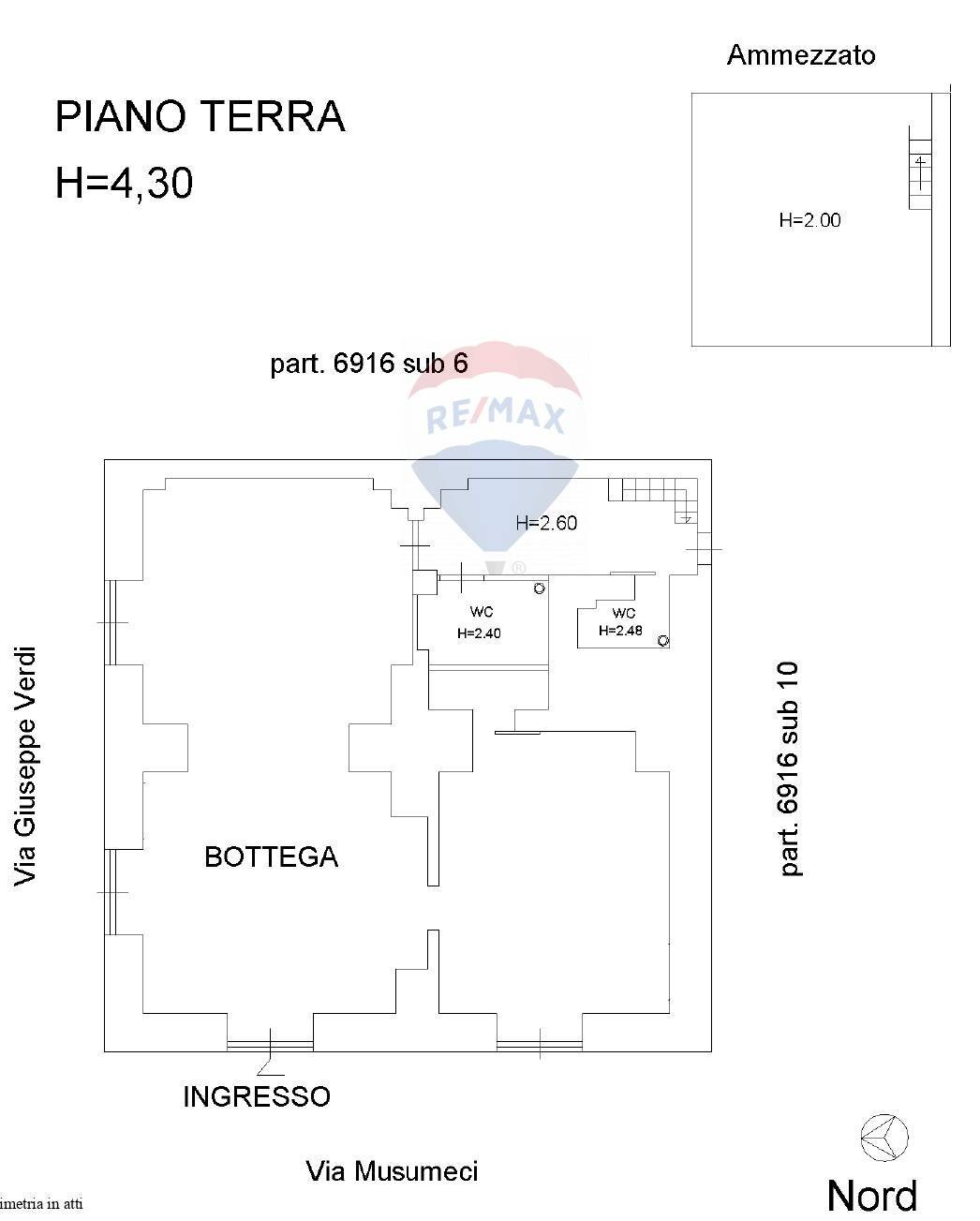 Pianta 2D - Negozio Via Musumeci
 
64/66, Catania - planimetria 1