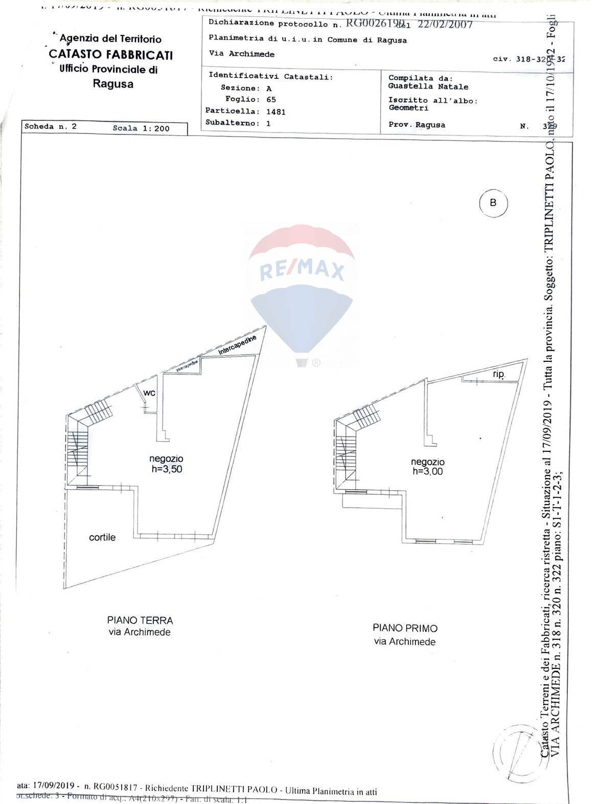 Pianta 2D - Locale Commerciale via archimede
 
318, Ragusa - planimetria 1