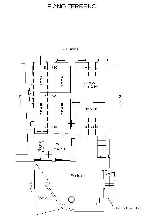 Independent house via Umberto I, 7, Rocca de' Baldi - floor plans 1