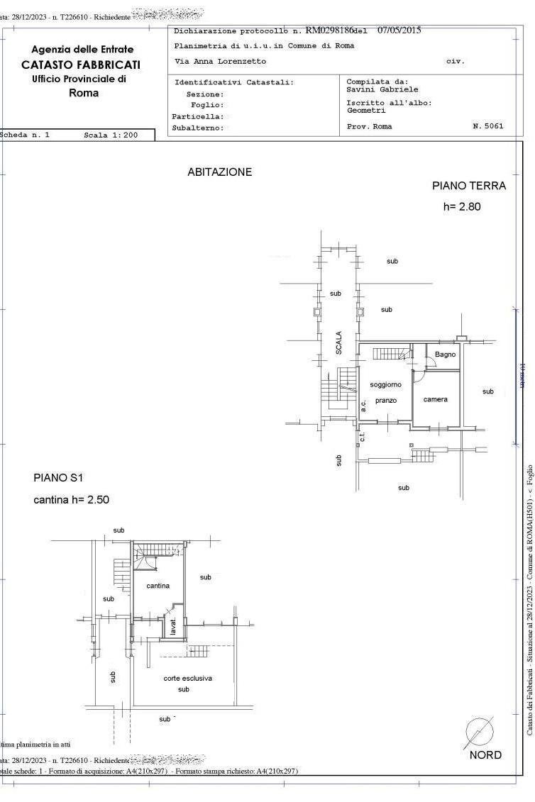 Trilocale via Anna Lorenzetto, Roma - planimetria 1