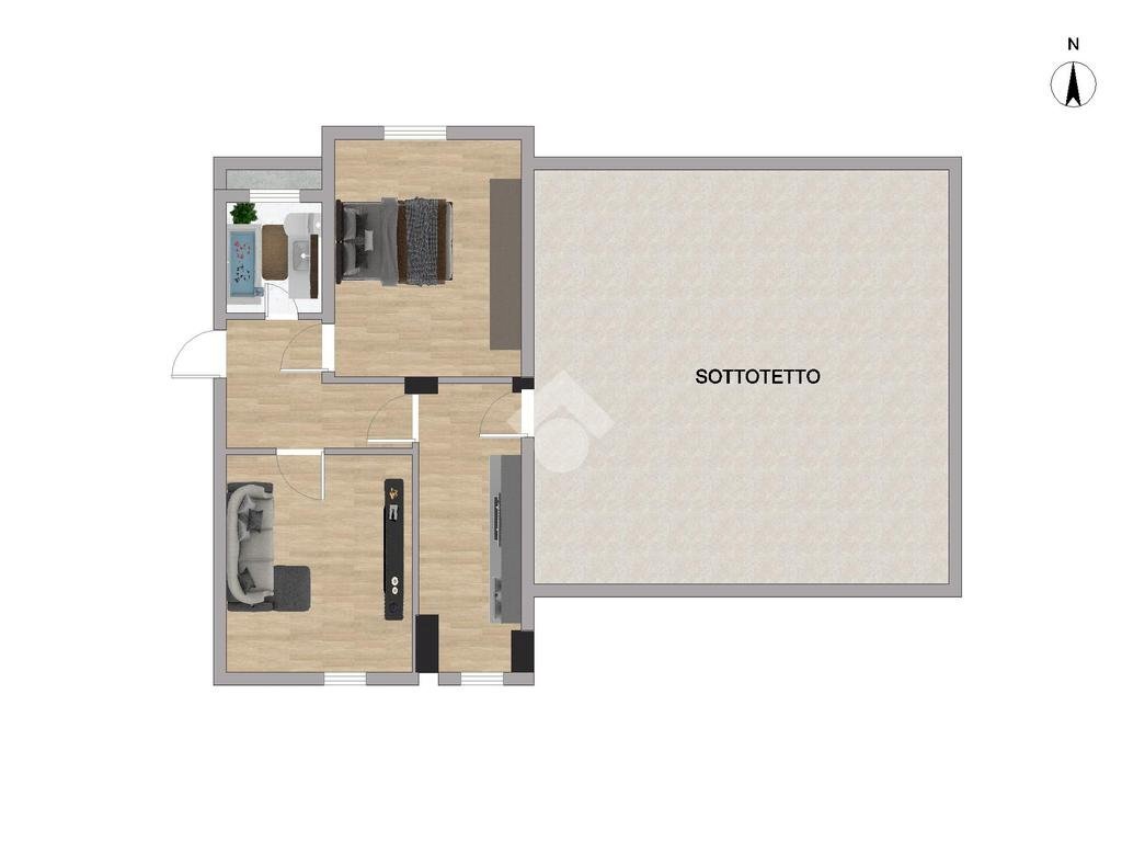 Bilocale Via Hermada, Milano (zona Niguarda) - planimetria 1