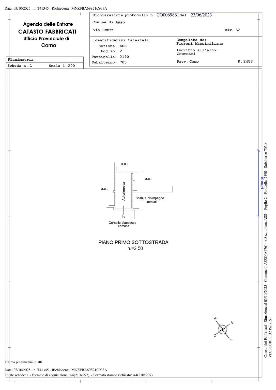 Bilocale via Scuri, 22, Asso - planimetria 1