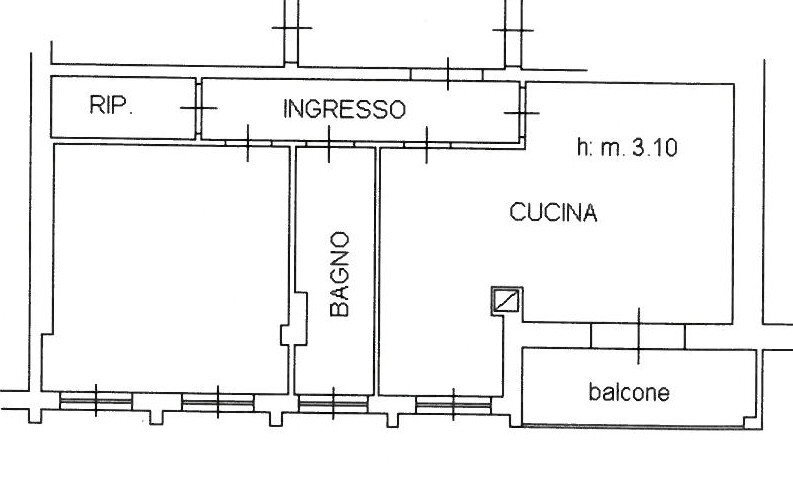 Bilocale Cuneo (zona Centro) - planimetria 1