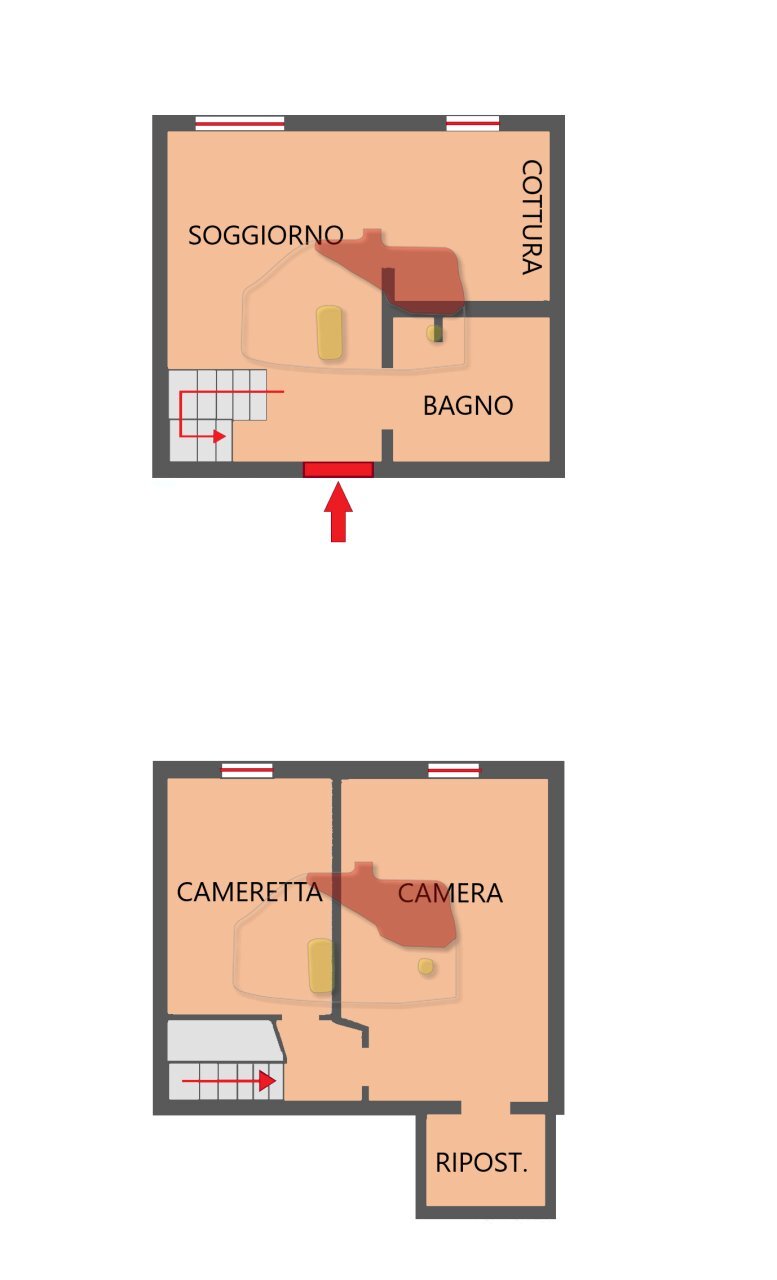 planimetria - Trilocale Via Vittorio Veneto 38, Sanremo - planimetria 1