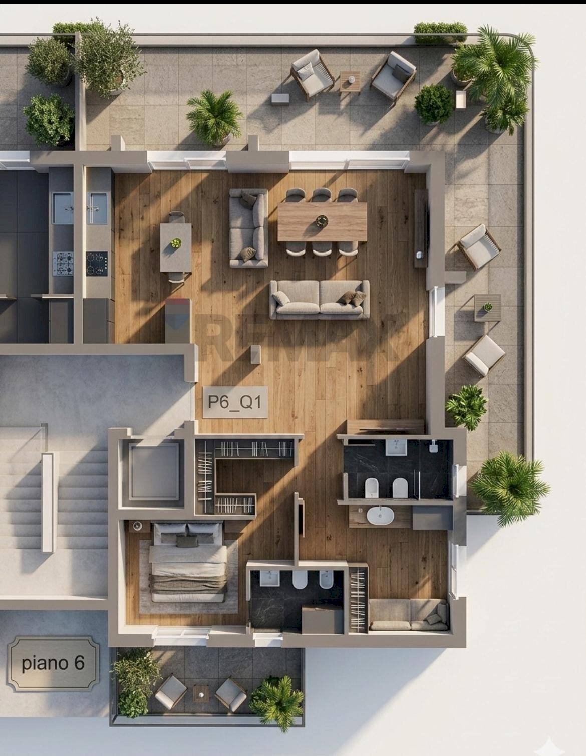 Pianta 3D - Four-room apartment Via Fermi, Alghero - photo 1