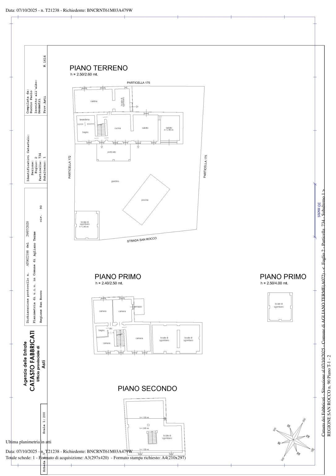 Rustico Regione San Rocco, Agliano Terme - planimetria 1