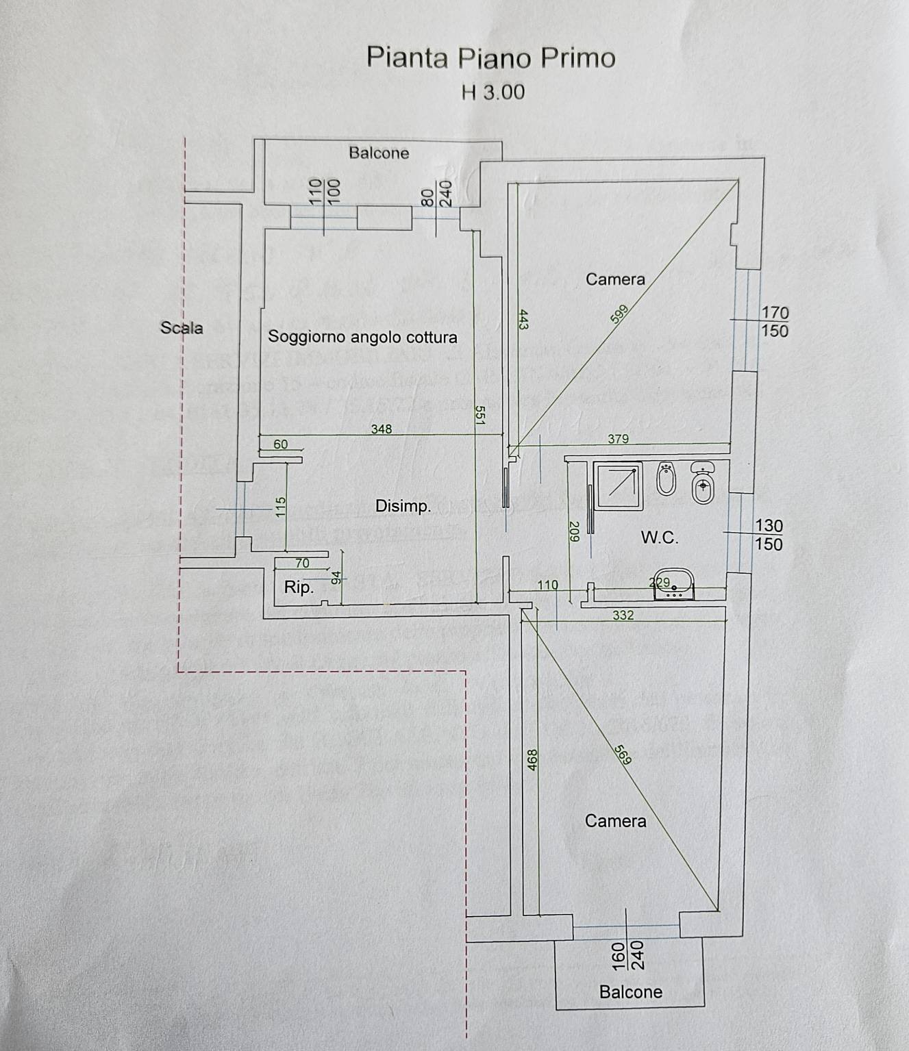 Trilocale via Tiziano Vecellio, 8, Asti - planimetria 1