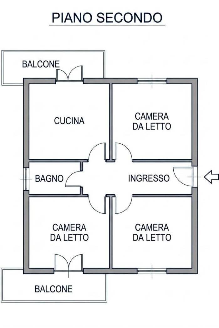 Four-room apartment via Camillo Benso di Cavour, 7, Bagnolo Piemonte - floor plans 1