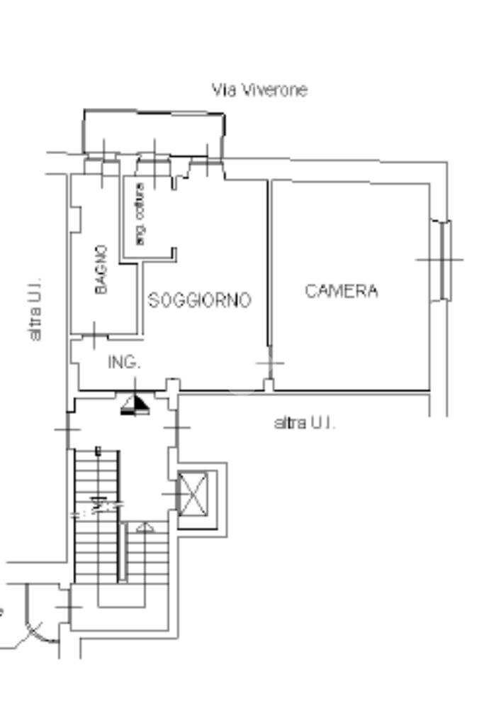 Two-room apartment Via Salbertrand, Torino (neighborhood Parella) - floor plans 1