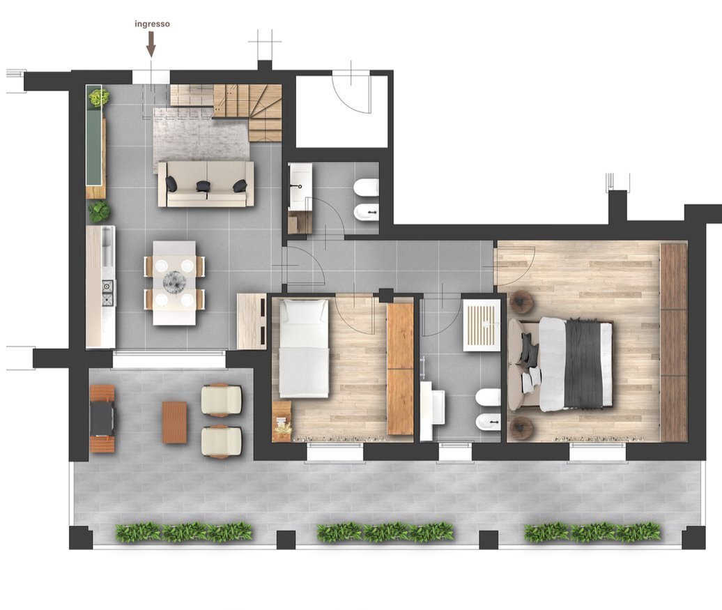 Three-room apartment via Diegaro Pievesestina, Cesena - floor plans 1