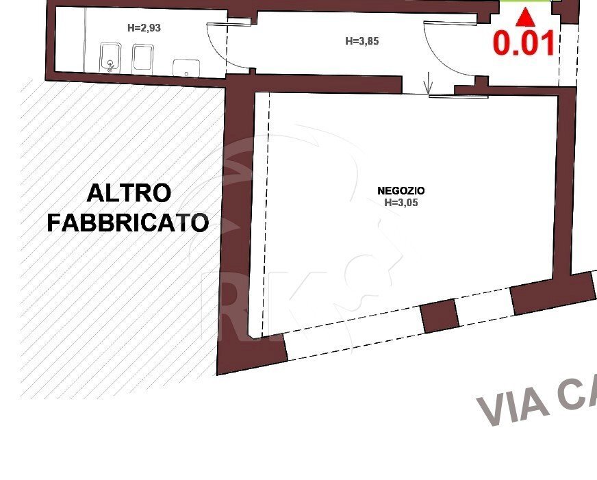 NEGOZIO 1.jpg - Locale Commerciale via Castiglione, Bologna - planimetria 1