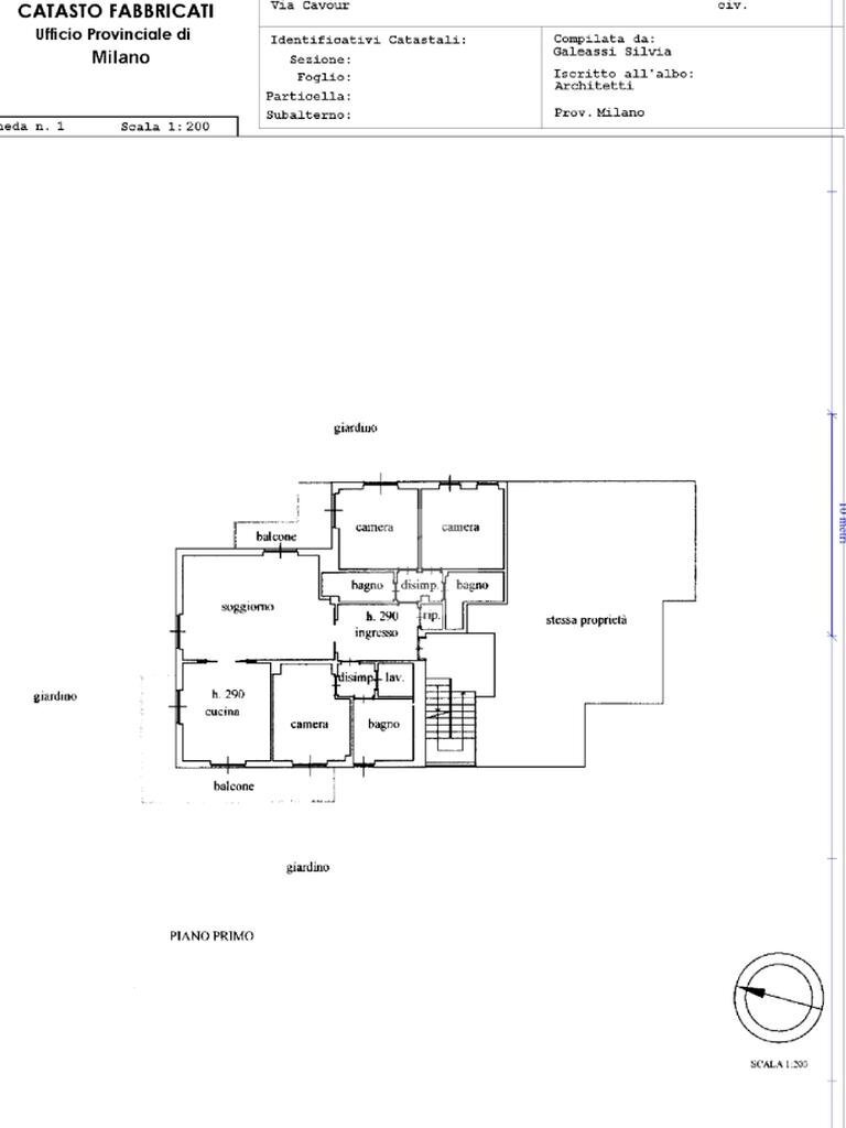 Quadrilocale Via Camillo Benso Conte Di Cavour, Trezzano sul Naviglio - planimetria 1