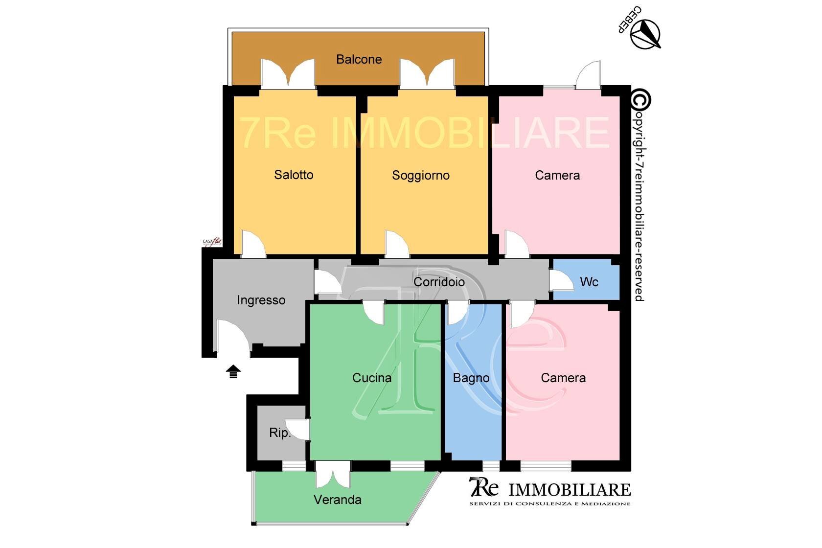 Foto 5 - Quadrilocale Via Guido D'arezzo
 
16, Palermo - planimetria 1