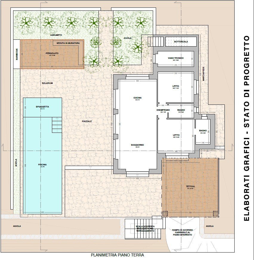 PLANIMETRIA PIANO TERRA - Villa Contrada Chiobbica, Ostuni - floor plans 1