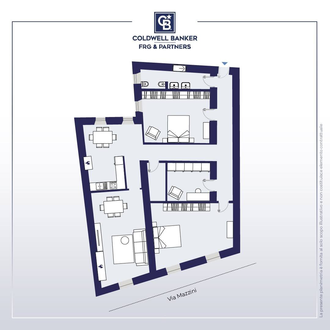 Foto 19 - Four-room apartment Via Giuseppe Mazzini, Viterbo - floor plans 1