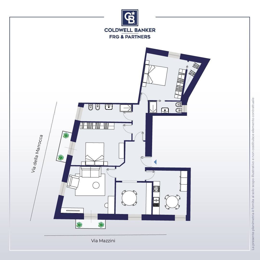 Foto 34 - Trilocale Via Giuseppe Mazzini
 
119, Viterbo - planimetria 1