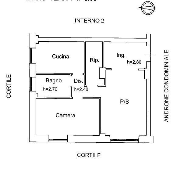 Foto 22 - Bilocale Via Giuseppe Prina, Roma - planimetria 1