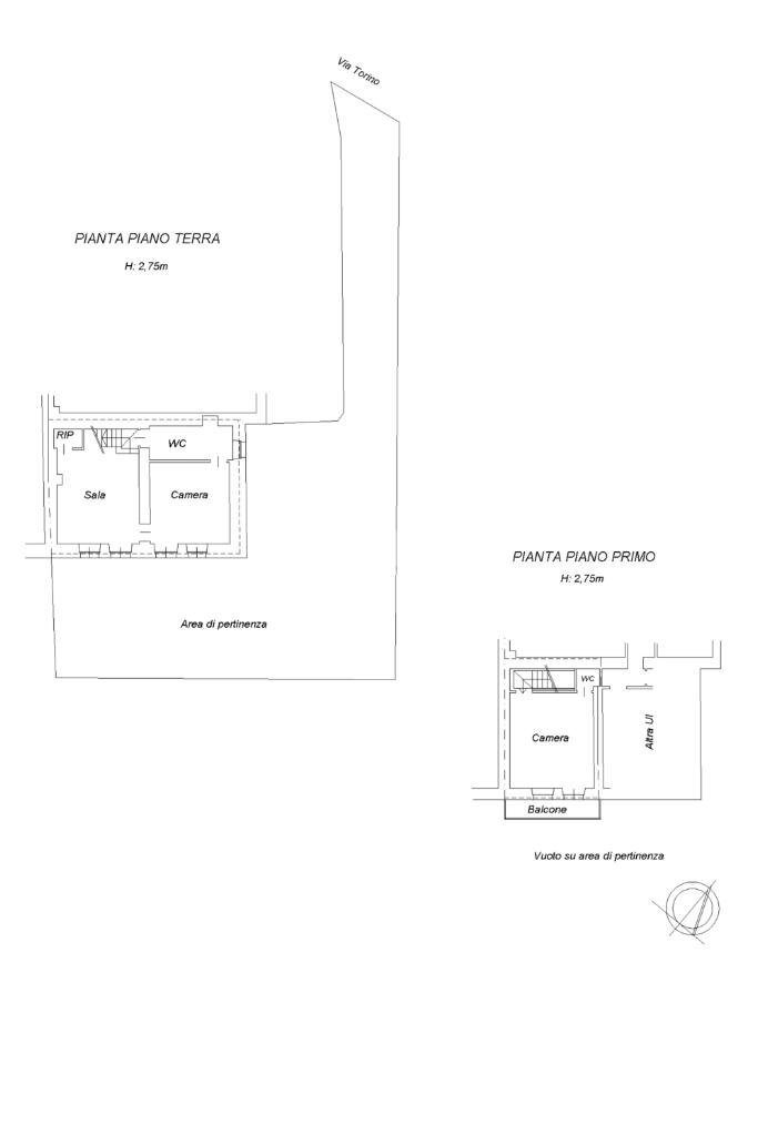 Semi-detached house Via torino, Fiano - floor plans 1