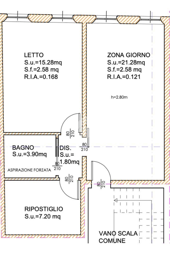 Bilocale Via munari, Correggio - planimetria 1