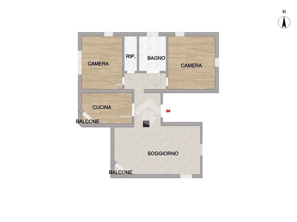 Trilocale Piazza gran paradiso, Milano (zona Niguarda) - planimetria 1