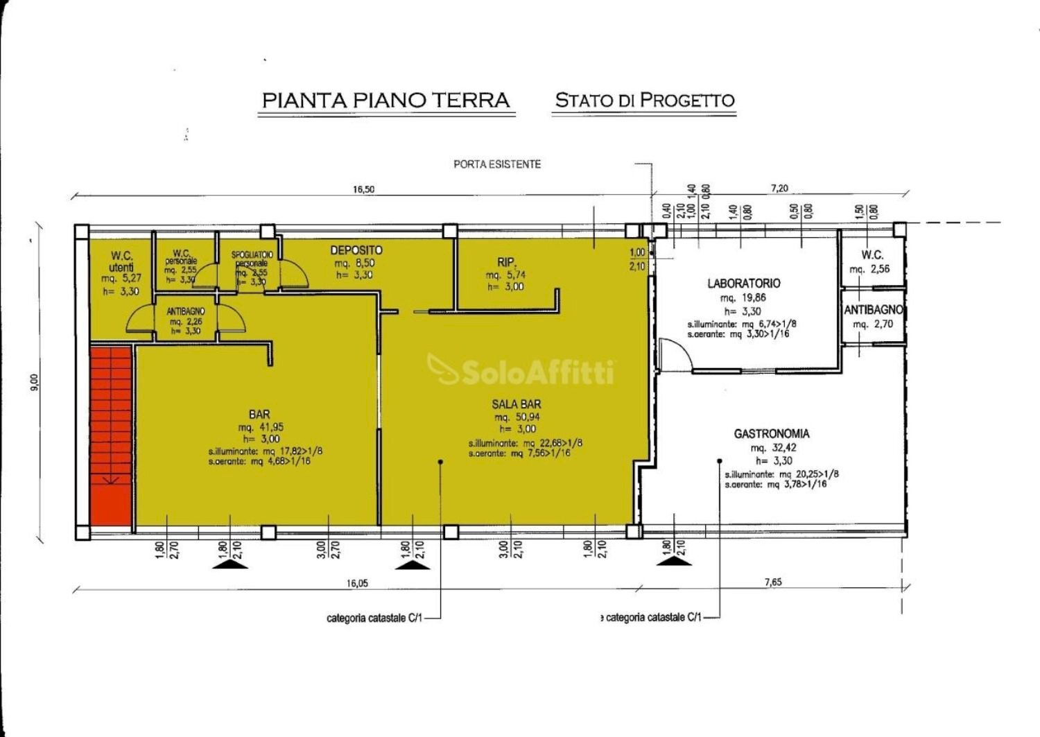 planimetria - Locale Commerciale Licinio Cappelli
 
20, Fano - planimetria 1
