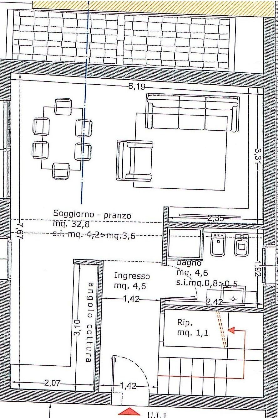 Trilocale via Raffaello Caverni, 69, Montelupo Fiorentino - planimetria 1