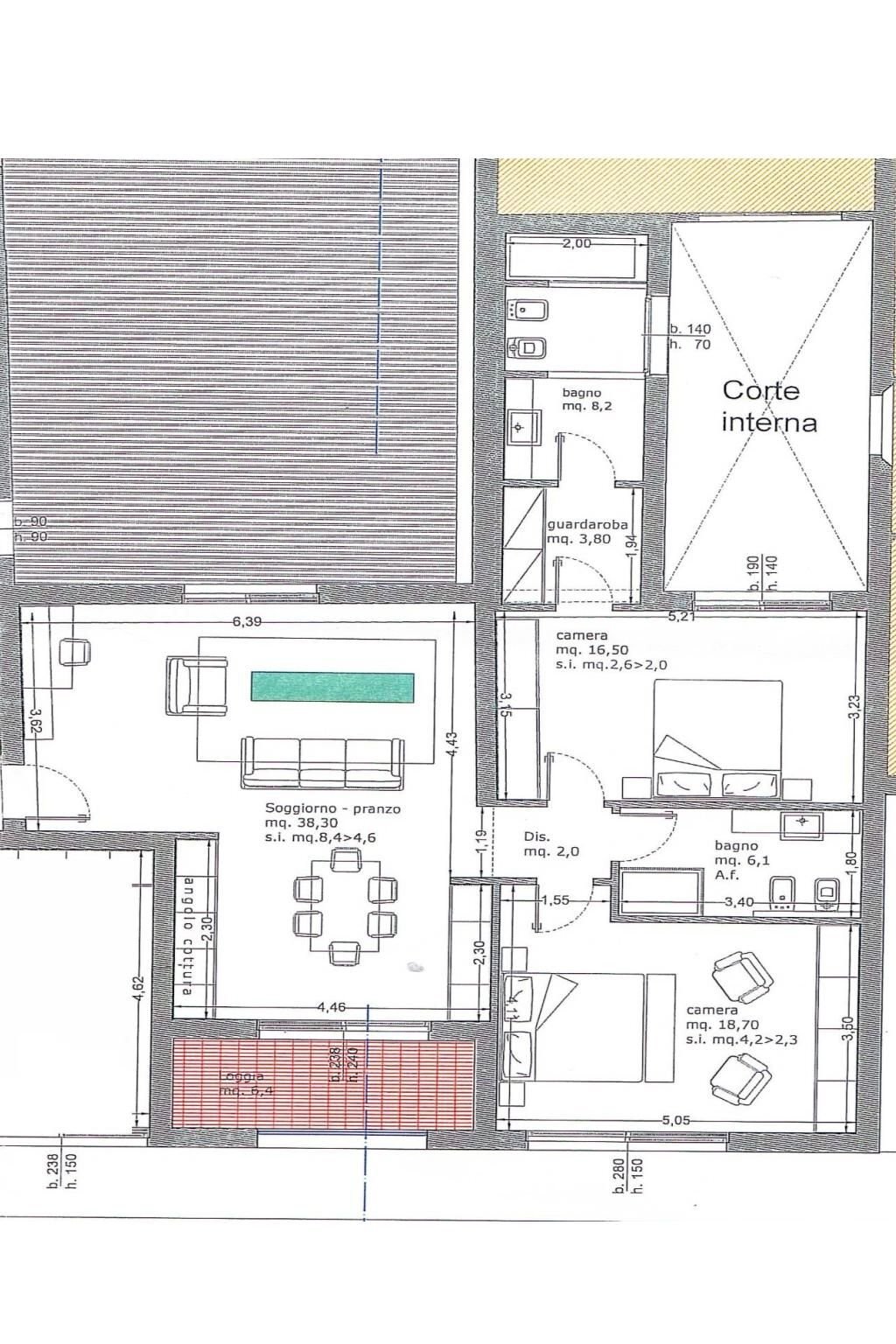 Bilocale via Raffaello Caverni, 69, Montelupo Fiorentino - planimetria 1