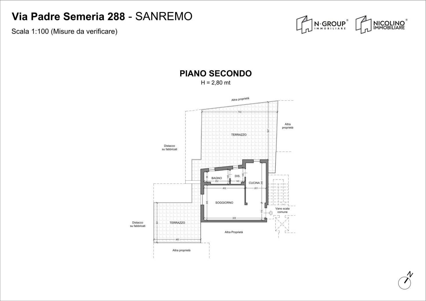 Two-room apartment via Padre Semeria, 288, Sanremo - floor plans 1