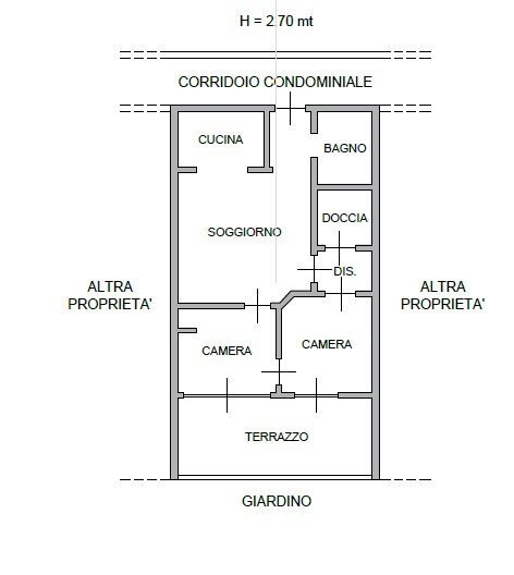 Trilocale viale dei Pepi, 91, Ospedaletti - planimetria 1