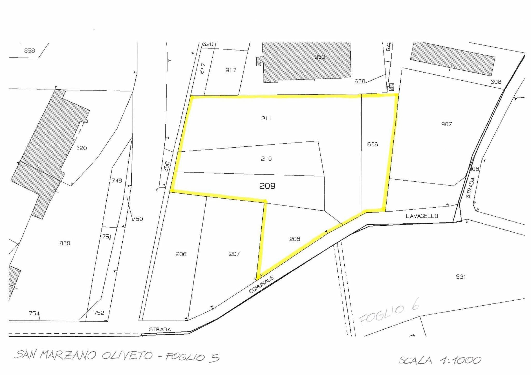 Terreno edificabile Regione Marziano, San Marzano Oliveto - planimetria 1